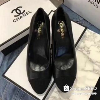 Chanel Lambskin Pearl CC Classic Low Heel Pumps shoes