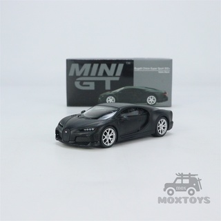 โมเดลรถยนต์ รุ่น MINI GT 1:64 Bugatti Chiron Super Sport 300 LHD Diecast สีดําด้าน