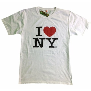 [S-5XL]เสื้อยืด พิมพ์ลาย I Love Ny White New York Screen Heart สําหรับผู้ชาย