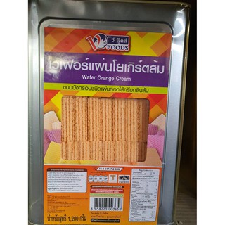 ปังปีป เวเฟอร์แผ่น รส โยเกริต ส้ม 1.2 กิโล ขนมปังปีป หอม กรอบ อร่อย ขนมทานเล่น เวเฟอร์ ปังปีป ปีปเล็ก