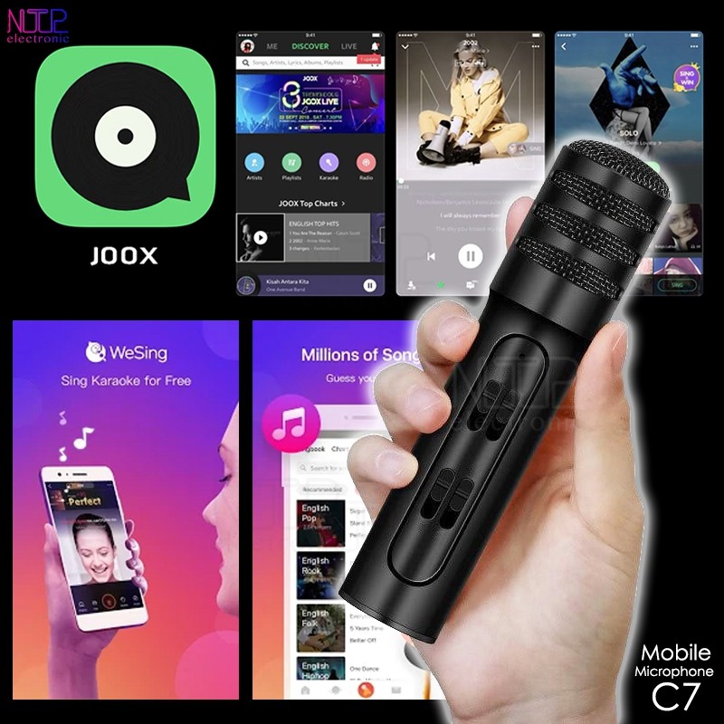 NTP ไมโครโฟนสำหรับมือถือ Mobile Microphone รุ่น C7 ใช้ร้องเพลง อัดเสียงได้