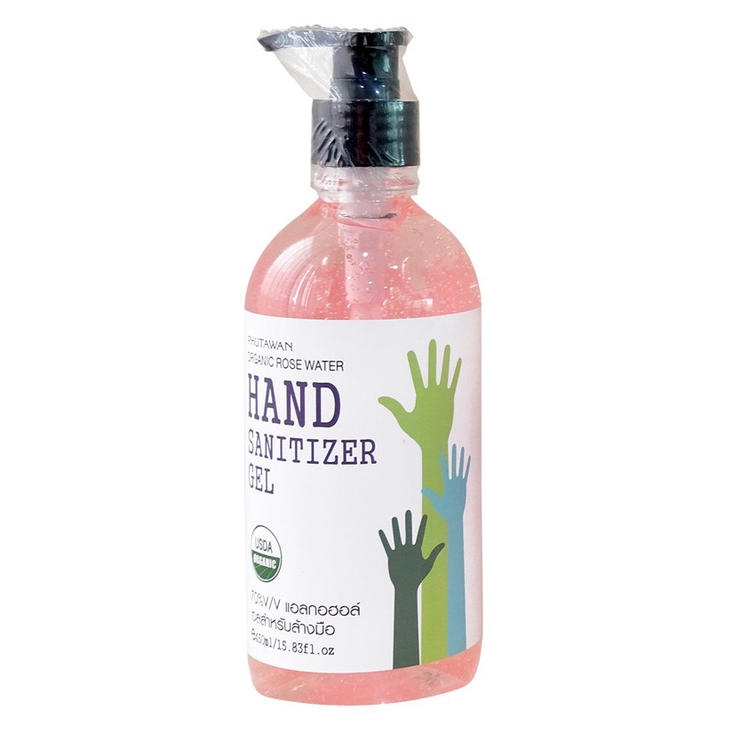 Phutawan Hand Sanitizer Gel ภูตะวัน เจลล้างมือแอลกอฮอล์ ออแกนิค แอลกอฮอล 70% ใช้ได้บ่อย ผิวไม่แห้ง (450 ml)