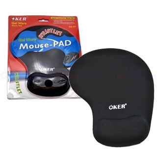 OKER แผ่นรองเม้าส์พร้อมเจลรองข้อมือ Mouse Pad with Gel Wrist Support (สีดำ)