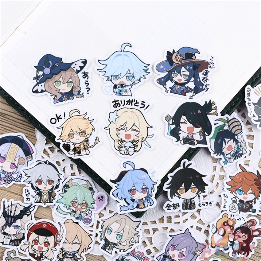 ★★★ Genshin Impact Q-4 สติกเกอร์ไดอารี่ ขนาดเล็ก ★★★ สติกเกอร์ DIY แฟชั่น สําหรับตกแต่งสมุดอัลบั้ม 4