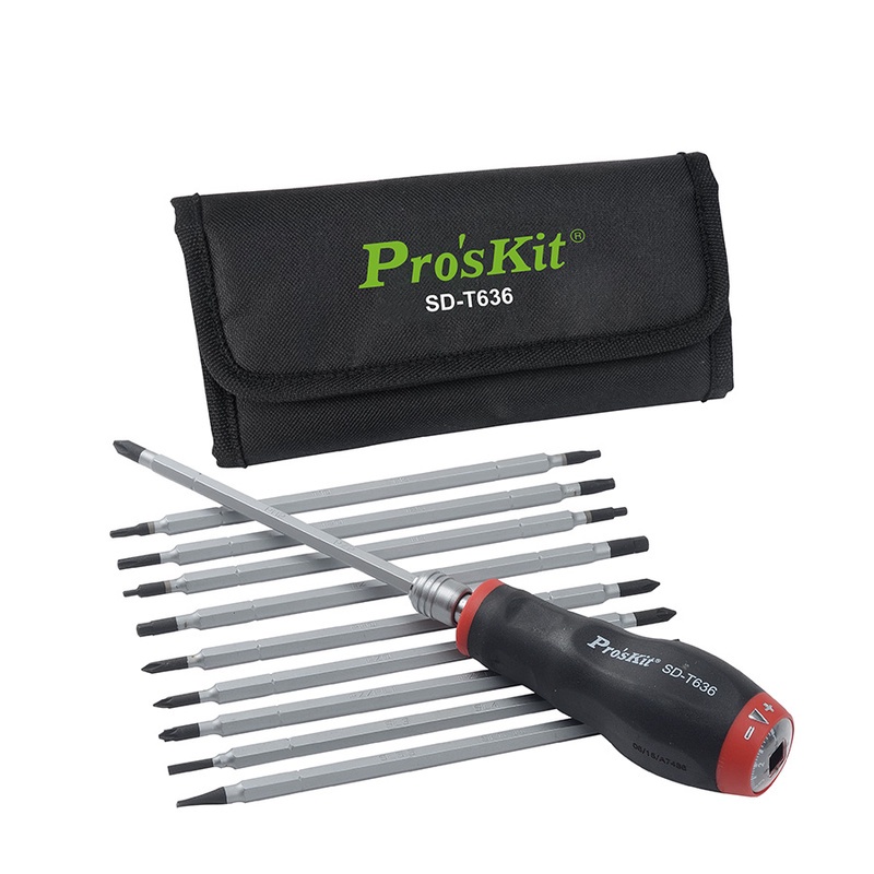 Proskit SD-T636 12-piece quick release torque screwdriver set hardware multi-function screwdriver tool screwdriver set