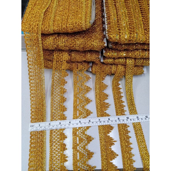 ลูกไม้เทปดิ้นทอง 💞 สำหรับตกแต่ง🏄🏻‍♀️🌷