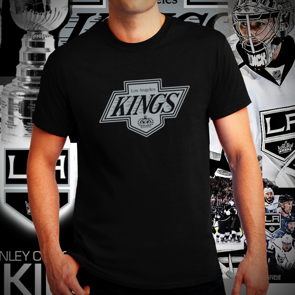 [COD]เสื้อยืดคอกลม ผ้าฝ้าย 100% พิมพ์ลาย Los Angeles Kings NHL Team Los Angeles Kings แฟชั่นฤดูร้อน 