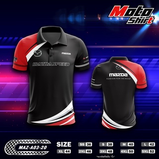 MOTOSHIRT เสื้อโปโล MAZDA MAZ-A03-20 เสื้อพิมพ์ลาย เสื้อคอปกแขนสั้น