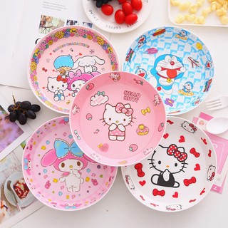 💢 ราคาพิเศษ💢🌈จานใส่อาหารใบใหญ่ ขนาด 8” ลาย Kitty , Mymelody, TwinStarมีให้เลือก 7ลายค่ะ🧸💟🌈🍒