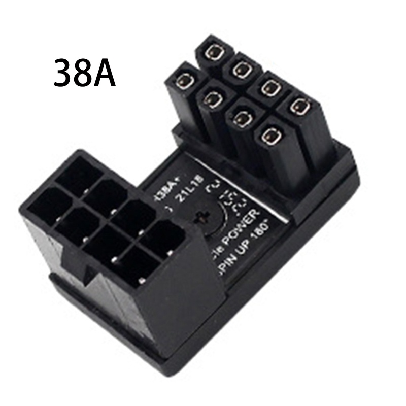 Btsg อะแดปเตอร์พาวเวอร์ GPU VGA 8Pin 6pin ตัวผู้ 180 องศา U Turn to 8Pin 6pin Female สีดํา