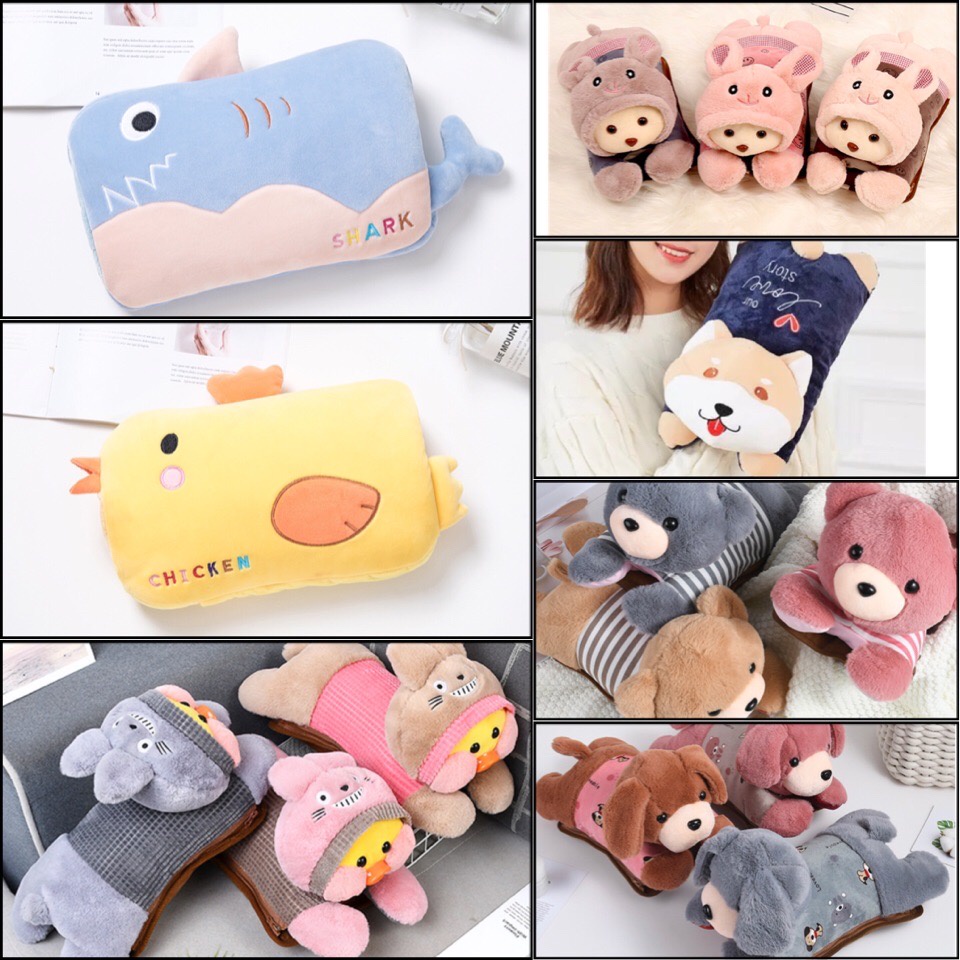 [ลด20% ใส่โค้ด INC851ZV] ถุงน้ำร้อนไฟฟ้าตุ๊กตา ถอดซักได้ รับประกัน 1 เดือน