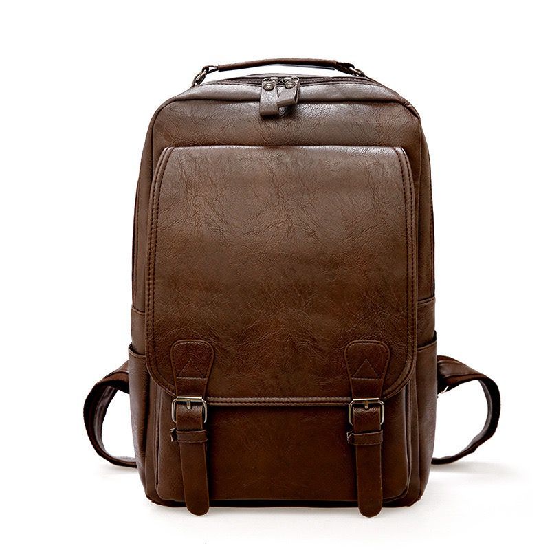 Nice Soft Leather Men 'S Backpack To Fit แล ็ ปท ็ อป Code BL55