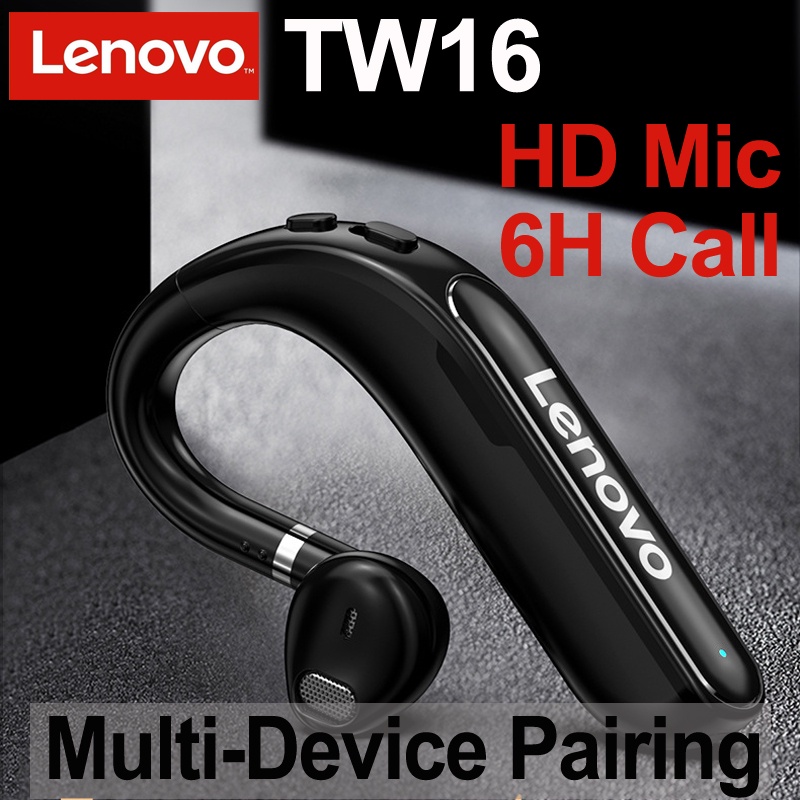 Original Lenovo TW16 Wireless Bluetooth 5.0 Earphone Earhook Earbud With Microphone Long Standby PK 