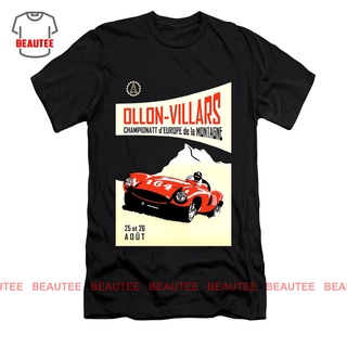 ROUND คอลูกเรือเสื้อยืด พิมพ์ลายโปสเตอร์ Ollon Villars Hill Climb-4XL