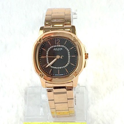 JULIUS WATCH นาฬิกาข้อมือผู้หญิง รุ่น : JA-931 สีโรสโกลด์หน้าปัดดำ(ROSEGOLD/BLACK)
