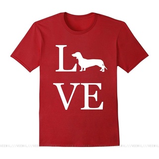 เสื้อยืดผ้าฝ้ายเสื้อยืด พิมพ์ลาย I Love Dachshunds Dog แฟชั่นสําหรับผู้ชายL XL  XXL 3XL