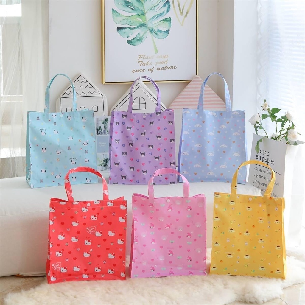 กระเป๋าผ้างนการ์ตูน Sanrio มาใหม่ ไซส์เล็กขนาด 23×27×12 cm ไซส์ใหญ่ขนาด 30×30×12 cm