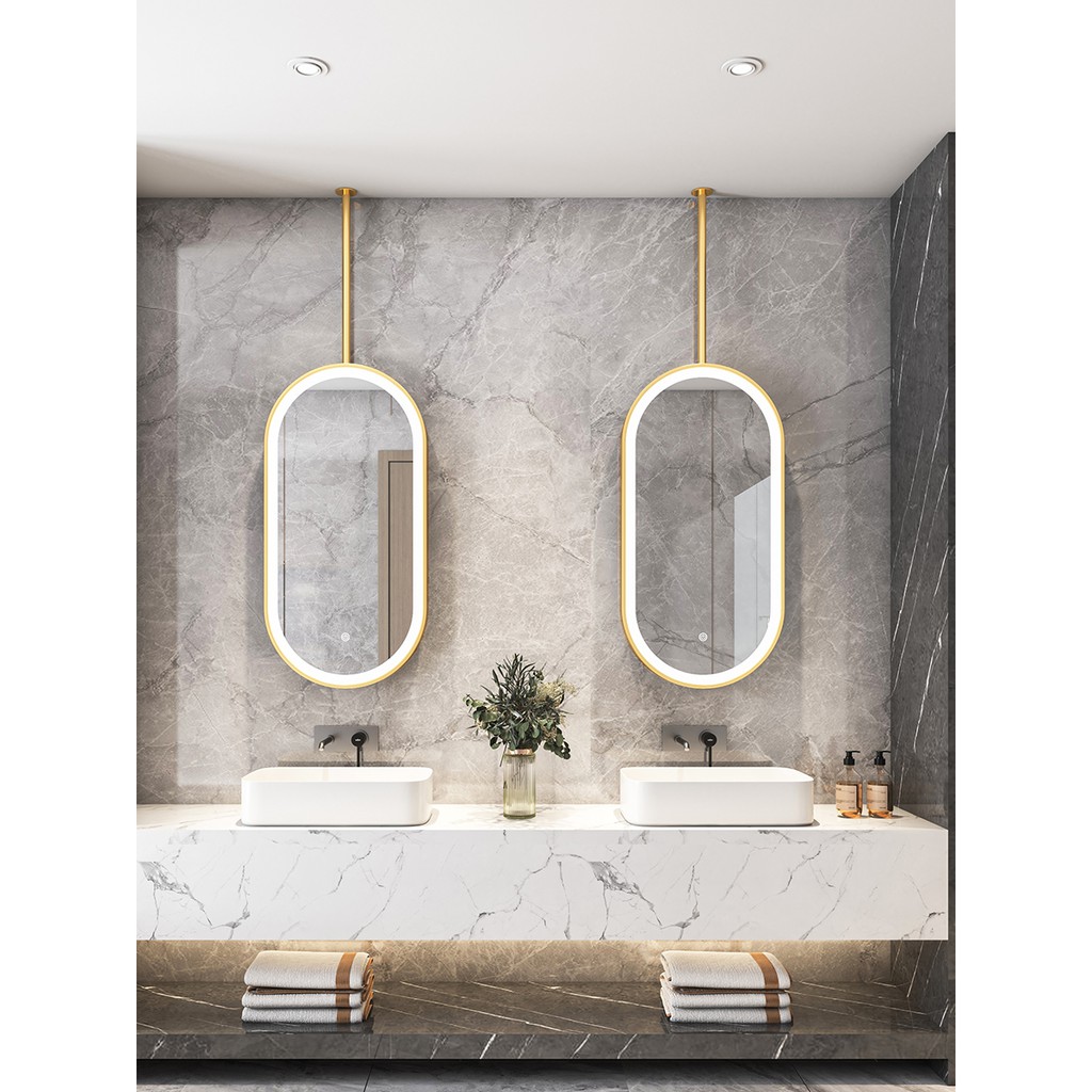 Ceiling Hung Bathroom Mirror Shelly Lighting