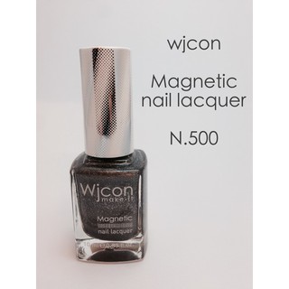 (พร้อมส่ง) สีทาเล็บ Wjcon Magnetic nail lacquer N.500 สีเทาประกายเนื้อละเอียด สีสวย ติดทนนาน