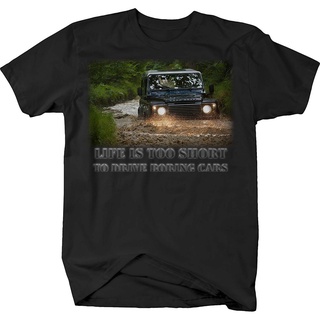 เสื้อยืด ผ้าฝ้าย 100% พิมพ์ลาย life is More to drive Boring Cars Land Rover T8101 สําหรับผู้ชายS-5XL