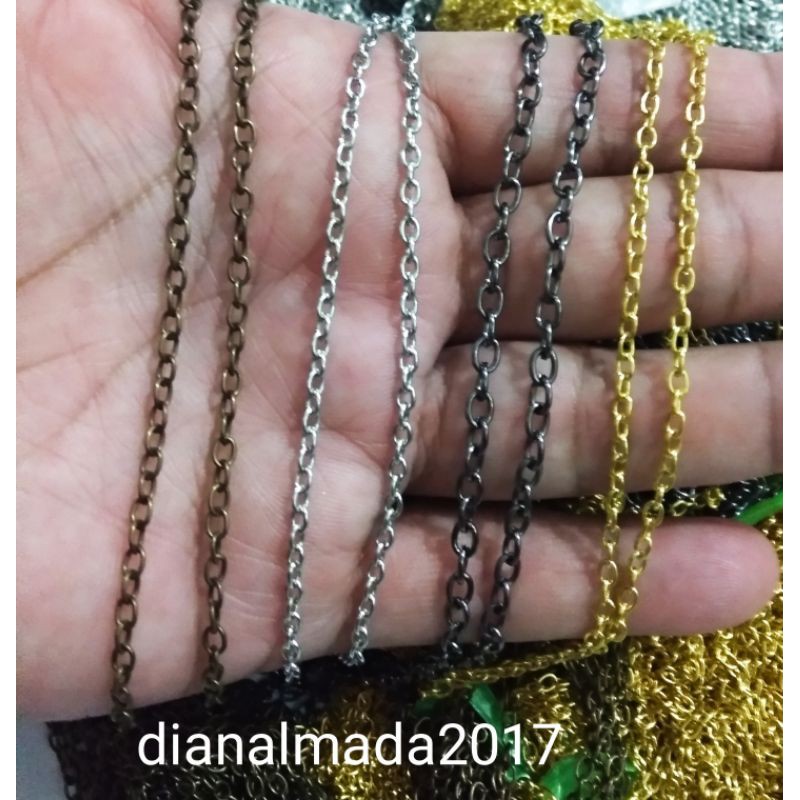 (1mtr) โซ่ 07 สร้อยข้อมือ เข็มกลัดสร้อยคอ