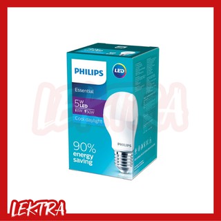 PHILIPS หลอดไฟ LED Bulb 5W แอลอีดี แสงขาว (Cool daylight)