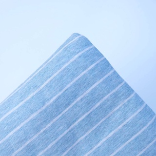 Omocha - [Small strip aqua blue] Pillow case : ปลอกหมอน สีอะควาบลู แถบเล็ก