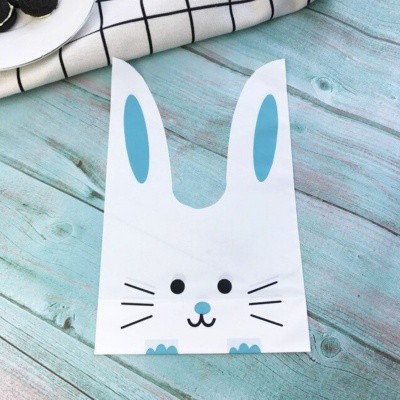 ถุงขนม S วัสดุพลาสติก ผูกหูกระต่าย แพค 25 ใบ