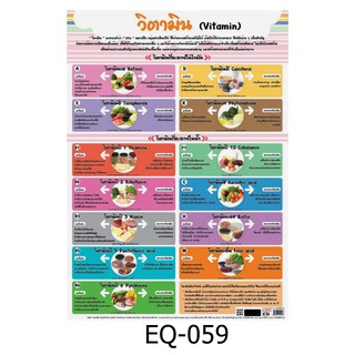 วิตามิน Vitamin EQ-059 สื่อโปสเตอร์ภาพ กระดาษ หุ้มพลาสติก