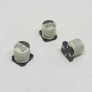 capacitor กระป๋องเงิน smd 100uf 50v 25v 16v 10v