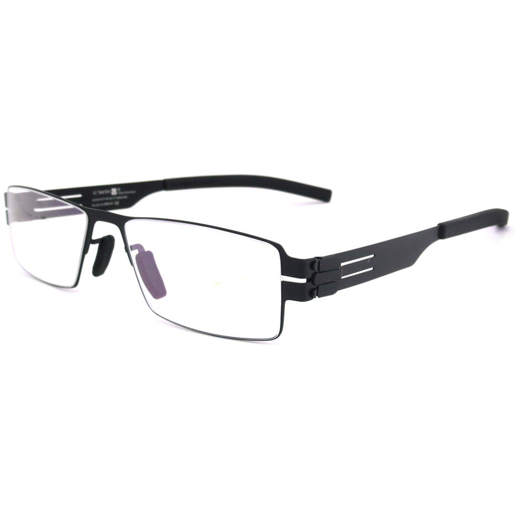 แว่นตา รุ่น IC BERLIN 863424 สีดำ กรอบแว่นตา Eyeglass frame สำหรับตัดเลนส์ ทรงสปอร์ต วัสดุ สแตนเลสสตีล