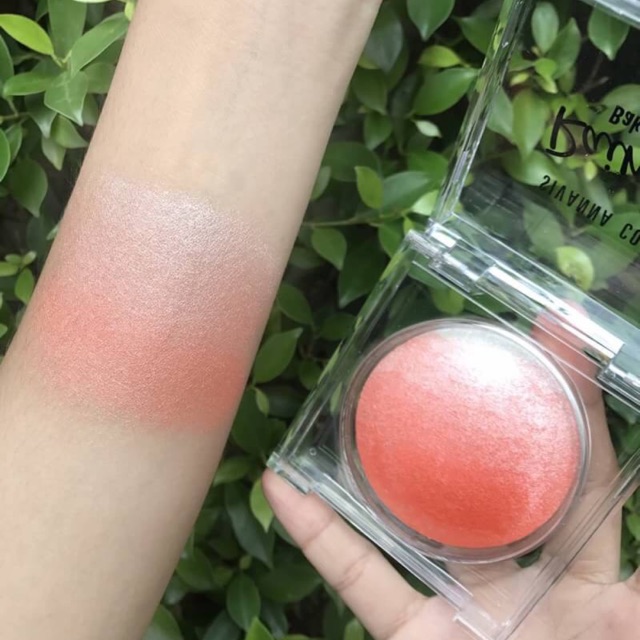Rainbo Baked Blush 🌈 : HF370 บลัชออนเนื้อฝุ่นไล่สีทูโทน
