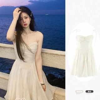 🔥Hot Sale / French Romantic Tea Break Sling Dress Gentle Pure Desire Dress Sweet and Spicy First Love Small White Skirt