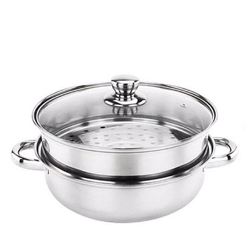 หม้อนึ่ง ซึ้งนึ่ง สแตนเลส 2 ชั้น (ฝาแก้ว) ขนาด 28 cm - รูปที่ 4