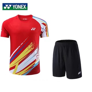 Yonex เสื้อผ้าแบดมินตัน เทนนิส แขนสั้น แบบแห้งเร็ว สําหรับผู้ชาย และผู้หญิง