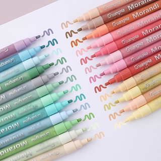 Acrylic marker pen ปากกามาร์กเกอร์อะคริลิคกันน้ำ 24 สีพาสเทล ปากกาไฮไลท์ ปากกาสีน้ำ ปากการะบายสี ปากกาพาสเทล