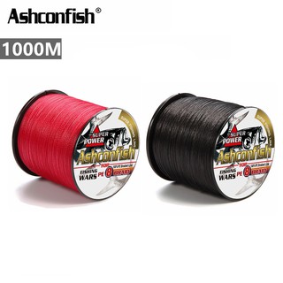 Ashconfish สายเอ็นตกปลาถัก PE X8 1000 ม. สีดํา แดง 8 เส้น