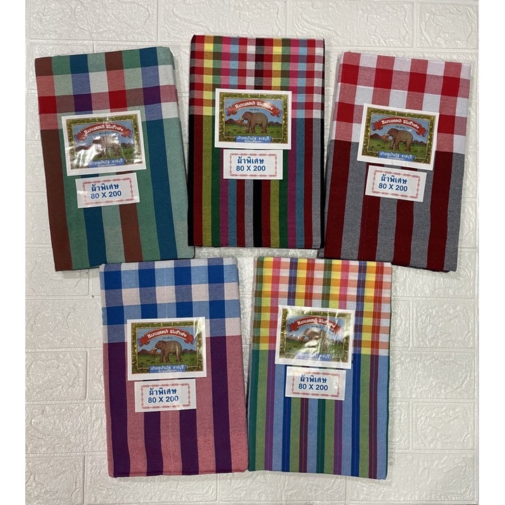 ผ้าขาวม้า ตราช้าง ผ้าทอบ้านไร่ ขนาด80*200ซม. สีไม่ตก ราคา ถูกที่สุด ดีลบีเคเค แกลเลอรีภาพที่ 2