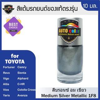 สีแต้มรถยนต์ For TOYOTA สีบรอนซ์อมเขียว Medium Silver Metallic 1F8