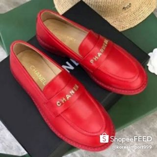 Chanel X Pharrell Capsule Collection Calfskin Loafers Red