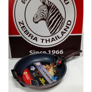 Zebra กระทะนอนสติ๊ก platinum plus 30ซม.lH ตราหัวม้าลาย รหัส174655