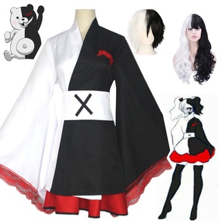 ชุดคอสเพลย์กิโมโน DanganRonpa Super Dangan-Ronpa Monokuma สีดํา สีขาว