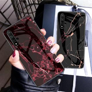 เคส Case Huawei Nova 5T  4e 3 3i 3e 2lite Case Marble Glass Glossy Casing Huaweinova5T Cover