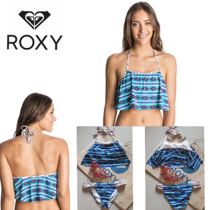 ของแท้...ชุดว่ายน้ำบิกินี่ Roxy สีสวย น่ารัก ผ้านุ่มใส่สบายแห้งเร็ว