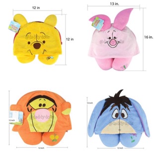 หมอนรองคอ มีฮู้ด Pooh หมีพูห์ &amp; Eeyore อียอร์ &amp; Piglet พิกเล็ต &amp; Tigger ทิกเกอร์ พู พูห์ หมีพู