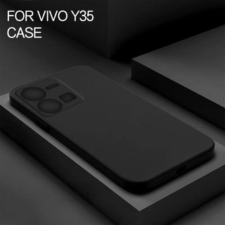 เคสโทรศัพท์มือถือ ซิลิโคนนิ่ม TPU สีดํา สําหรับ VIVO Y35 2022 Y02S