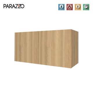 PARAZZO ตู้แขวนคู่ WPC รุ่น ENZO SERIES ขนาด 80x40ซม. สี Natural Oak มือจับบานเพ่ วัสดุไม้สังเคราะห์ กันน้ำ กันปลวก 100%