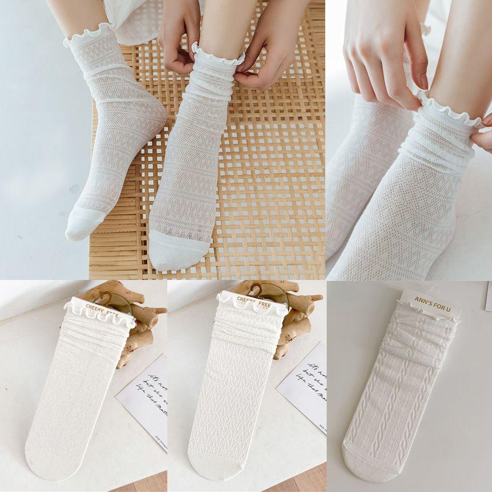 SUSANS Fashion Breathable Net Socks Girl Gift Black White Lace Bow ...
