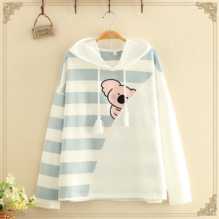 [พร้อมส่ง] เสื้อแขนยาว มีฮู๊ด ปักลายสัตว์น่ารัก