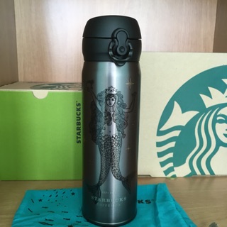 Starbucks Thermos เงือกสีดำ 16 oz. ของแท้